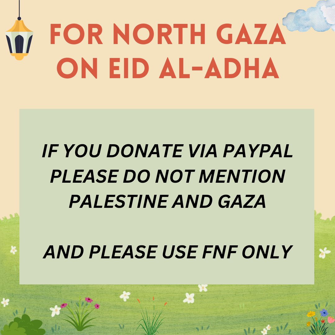 readers4freedom's tweet image. ‼️ URGENT FUNDRAISER FOR NORTH GAZA ON EID AL ADHA ‼️

we are helping our friend @Saifelhendi to raise $1500 to provide cash and food for families in North Gaza on eid al-adha!

paypal: paypal.me/emilydang23
gopay/spay (Indonesia): 081907879528