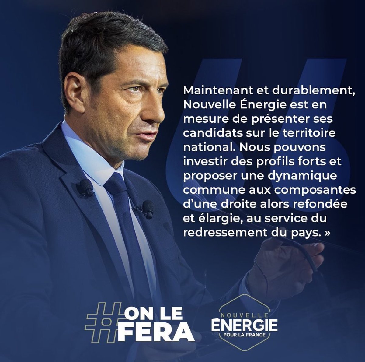 #OnLeFera avec <a href="/davidlisnard/">David Lisnard</a> 🇫🇷💪🏼 ! Enfin une nouvelle énergie pour la France ! 
🔗 unenouvelleenergie.fr

#NouvelleÉnergie #DavidLisnard #DissolutionAssemblée #ElectionsEuropéennes2024