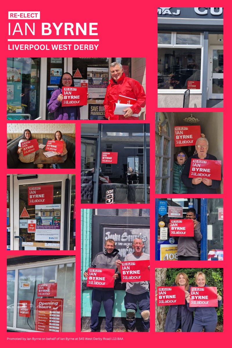 I’m proud to have the backing of so many local residents and businesses here in West Derby. Thank you for your ongoing support, I won’t let you down. If you are a West Derby constituent &amp; would like a poster to show your support, please email me on ianbyrnelabour@gmail.com