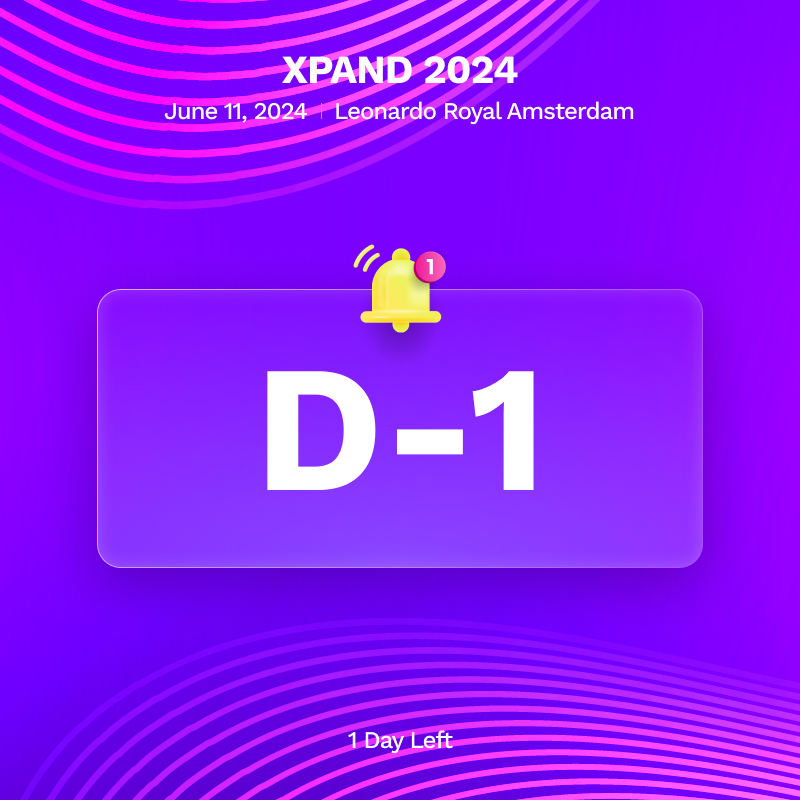 xpand_global's tweet photo. 🟪 D-1 #XPAND2024 🇳🇱
⏰ June 11th 7 PM
📍 Leonardo Royal Hotel
🎟️ https://t.co/4Ol32a1QeF https://t.co/1J4fTfVAE3