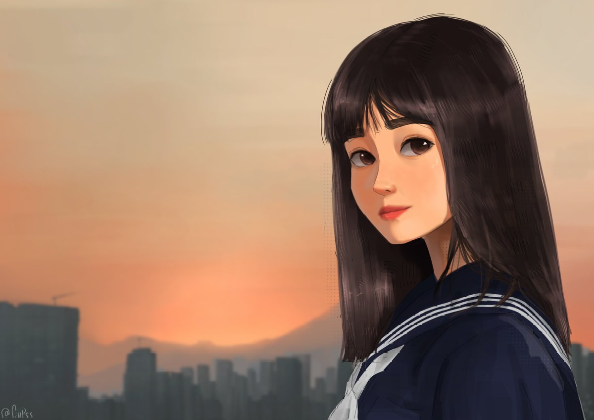 cupss03's tweet photo. The sunset  is beautiful, isn't it?
#digitalart #ibispaintx https://t.co/3Hd5ICCOiJ