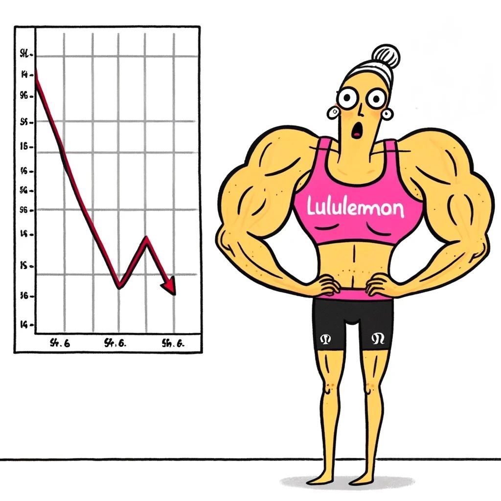 KVZeroOne's tweet photo. When $LULU stock decides to skip leg day... 📉😱 #Lululemon #Stocks #vibecheck via @KVZeroOne https://t.co/qK4iicfDDy