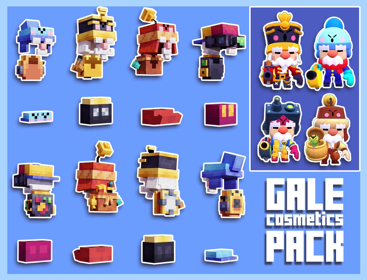 jelatoarts's tweet photo. Gale Cosmetics Pack 
Support please if you like it
Like &amp; retweet - closer to free release

#blockbench #minecraft #pixelart #cosmetics #minecraft #design #blender https://t.co/y5Wvehf3gp