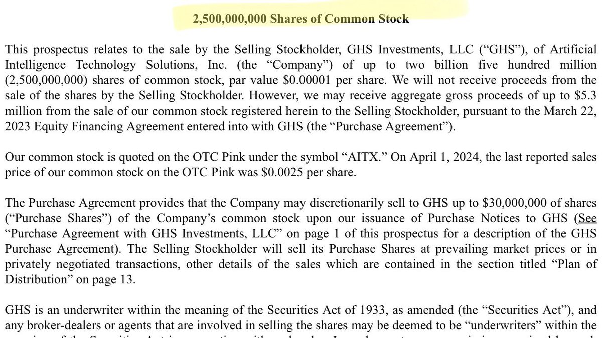 RogierJW's tweet photo. #scamlist $AITX a/s 12.5B ca 4.2B diluted last 12 months $20M net loss $2M revenues $47M liabilities ๐ https://t.co/NXF1mtQuJ3 2.5B OFFERING !! #masterscammer @SteveReinharz dumping worthless shares on Daily Pump PR/ tweet out #creatingbagholders https://t.co/WC42PENbDH