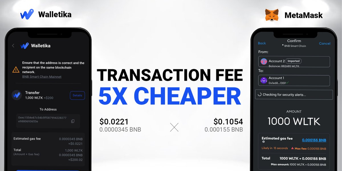 Walletika has the cheapest transaction fees at all! 💸

Say goodbye to high fees and enjoy more of your hard-earned crypto. With Walletika, you get:
🔹 Cheaper transactions
🔹 Seamless experience
🔹 Top-notch security

Join the Walletika community today and experience the future