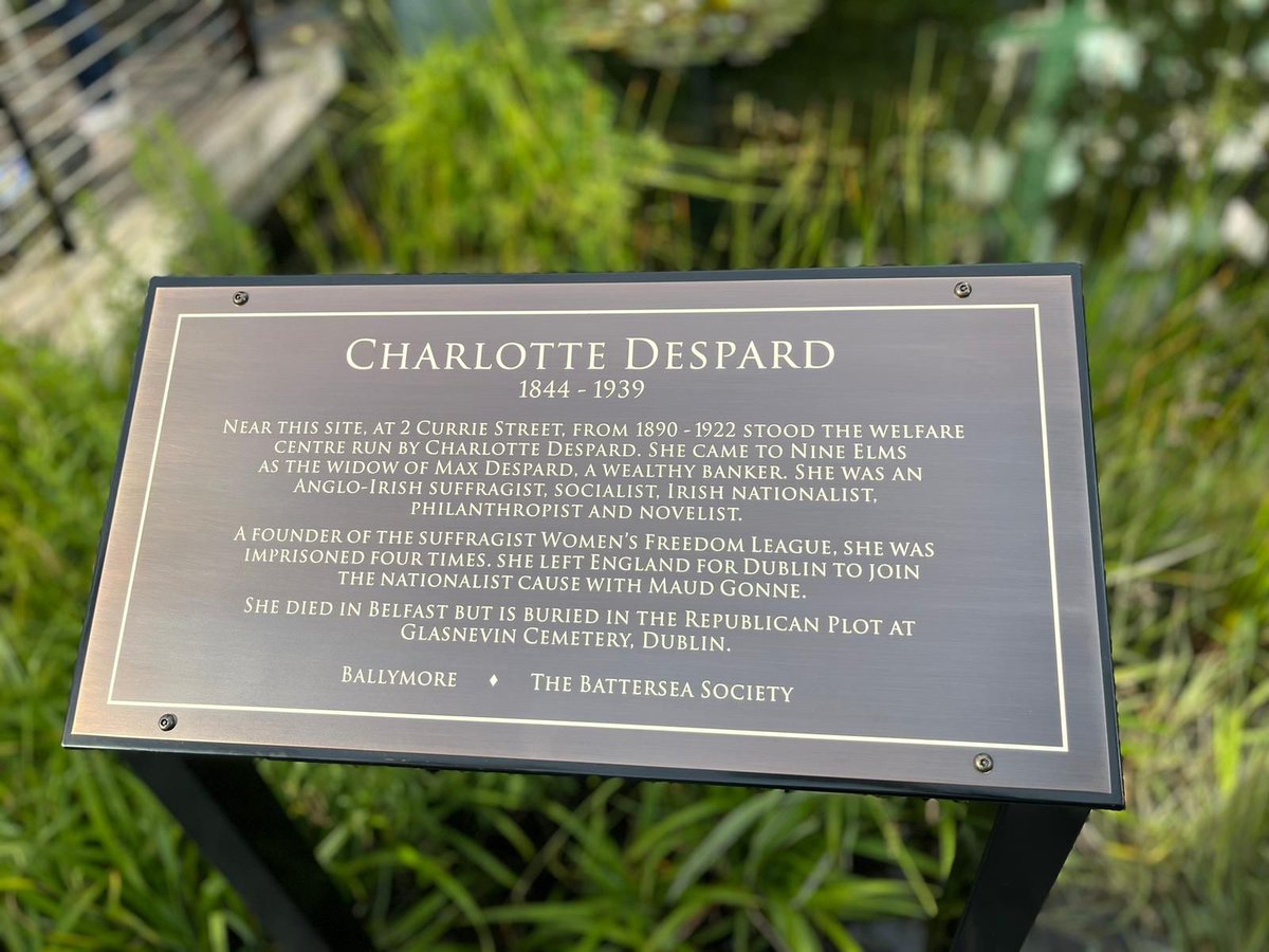 MarshadeCordova's tweet photo. A lovely Irish evening in Battersea.  🇮🇪 

It was fantastic to be at the unveiling of a Blue Plaque for suffragette Charlotte Despard in #Battersea this week with former Irish president Mary McAleese. 

She was a trailblazer, who was the first woman to stand for Battersea North constituency in 1918. 

It is great to now have a permanent memorial for Charlotte in the place that she lived and worked in for so long. 🌹