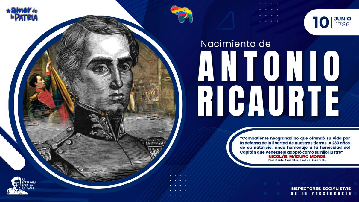 CISPresidencial's tweet photo. Natalicio del Capitán Antonio Ricaurte. #NicoTieneLasRiendas https://t.co/dyLIBFbEeu