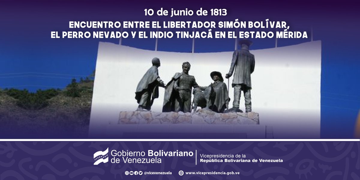 ViceVenezuela's tweet photo. #Efemérides || En 1813 durante la Campaña Admirable, Simón Bolívar entra a la Hacienda Mononoque, Mérida, en búsqueda de resguardo y alimento, allí sale a su encuentro el perro Nevado, quien luchó valiente junto al Libertador hasta 1821, cuando muere en la Batalla de Carabobo. https://t.co/OSXO1zYYh6