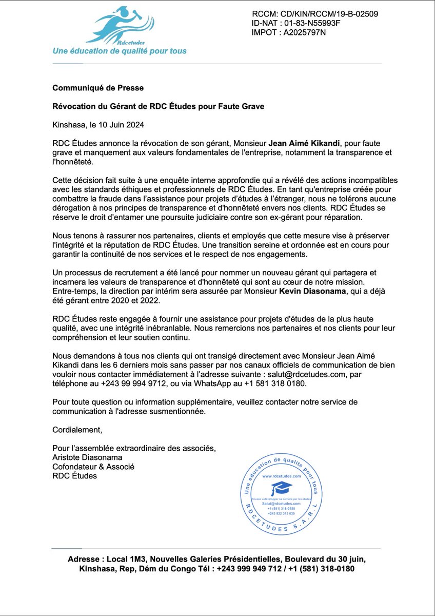 RDC ETUDES tweet media