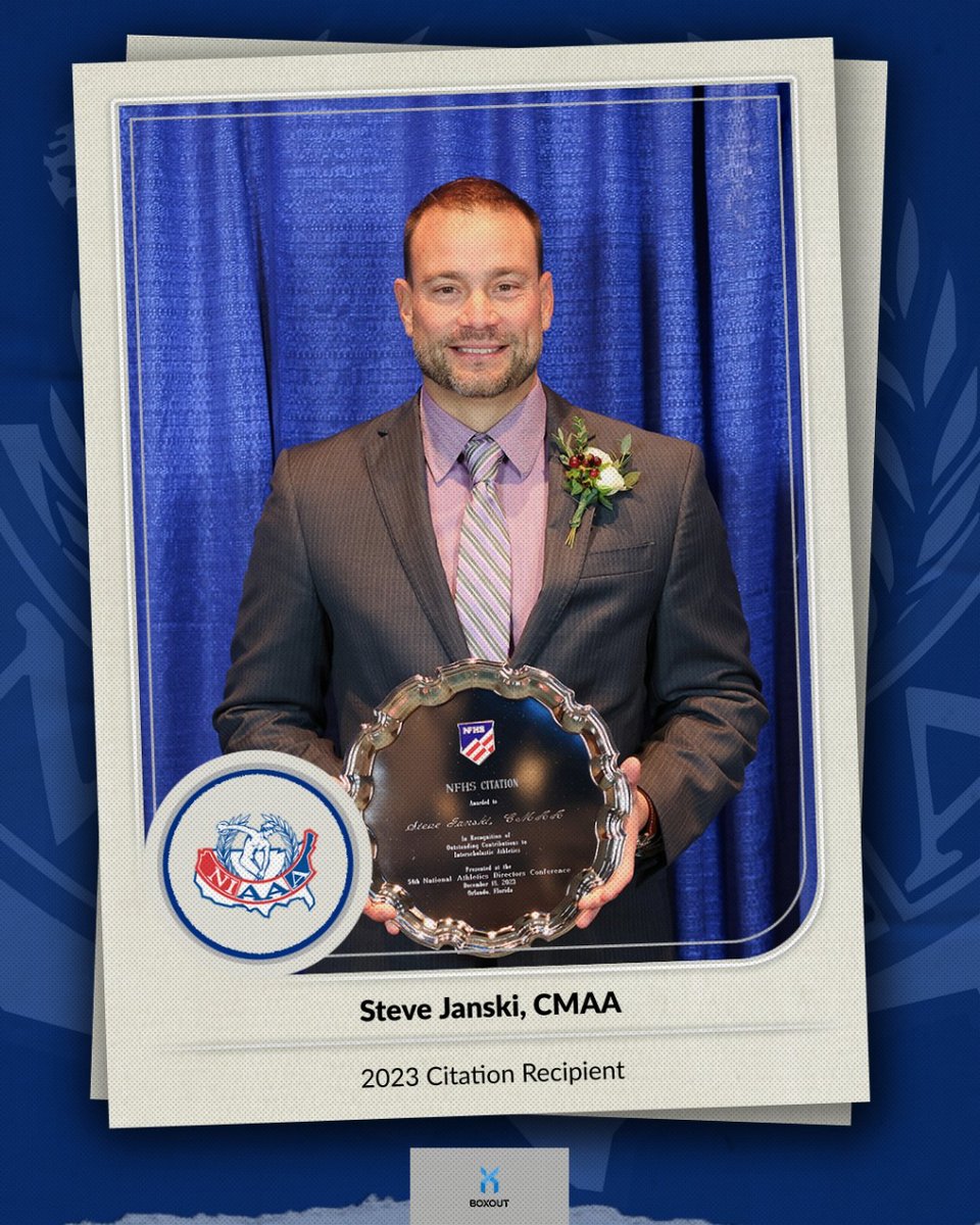 NIAAA9100's tweet photo. We're back with #AwardWinnerMonday 🏆 

Today we celebrate Steve Janski, CMAA from Fayetteville, Arkansas! He received a 2023 NFHS Citation at last year's NADC 🎉 Thanks for all you do in education-based athletics, Steve! #AWM https://t.co/q2Eec0FfzS