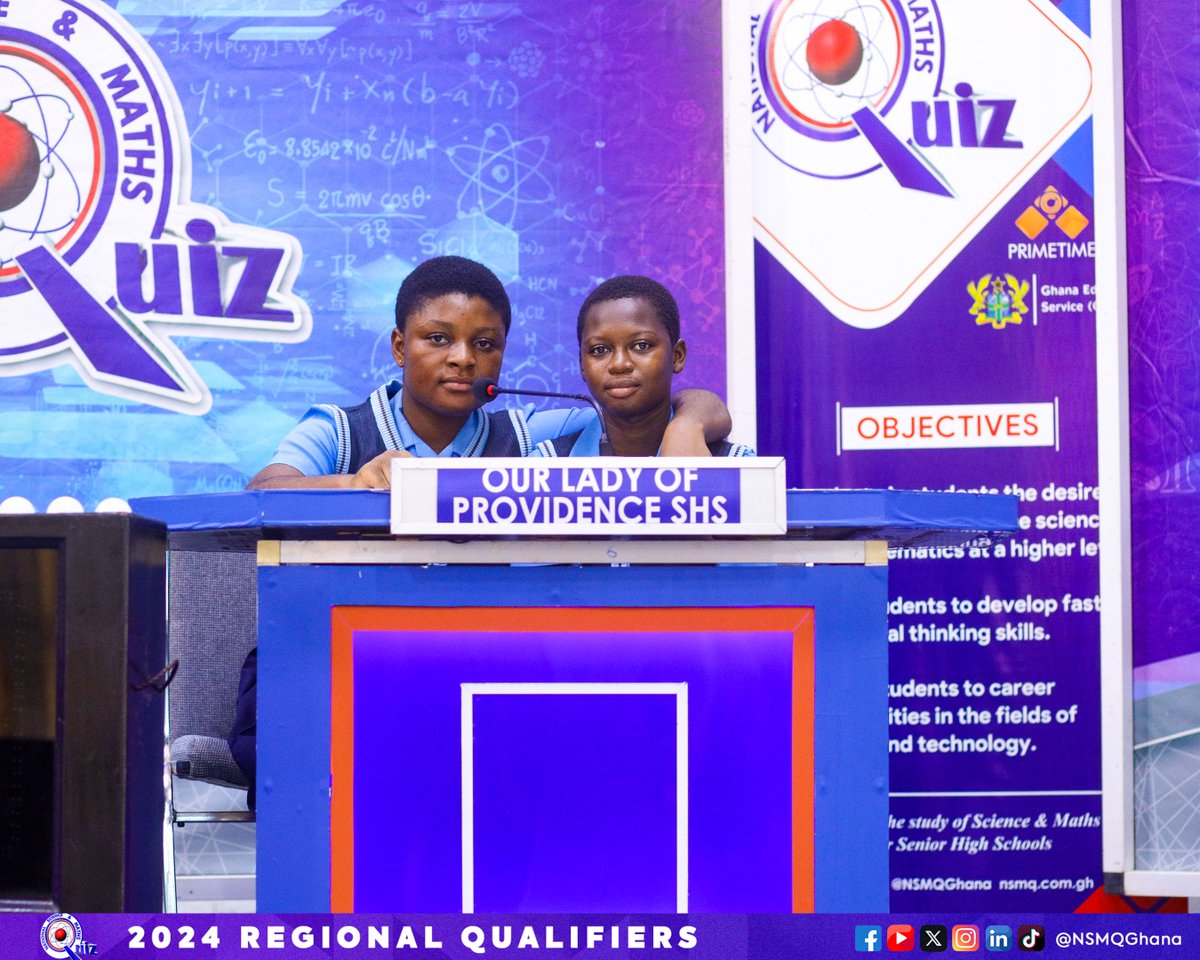 NSMQGhana's tweet photo. BONO REGION:

Competing in the third contest of the day are:

Mansen SHS
Odomaseman SHS
Our Lady of Providence SHS
Sunyani SHS

#NSMQRegionals #NSMQ2024 #Primetime https://t.co/6VrpsWiQqS