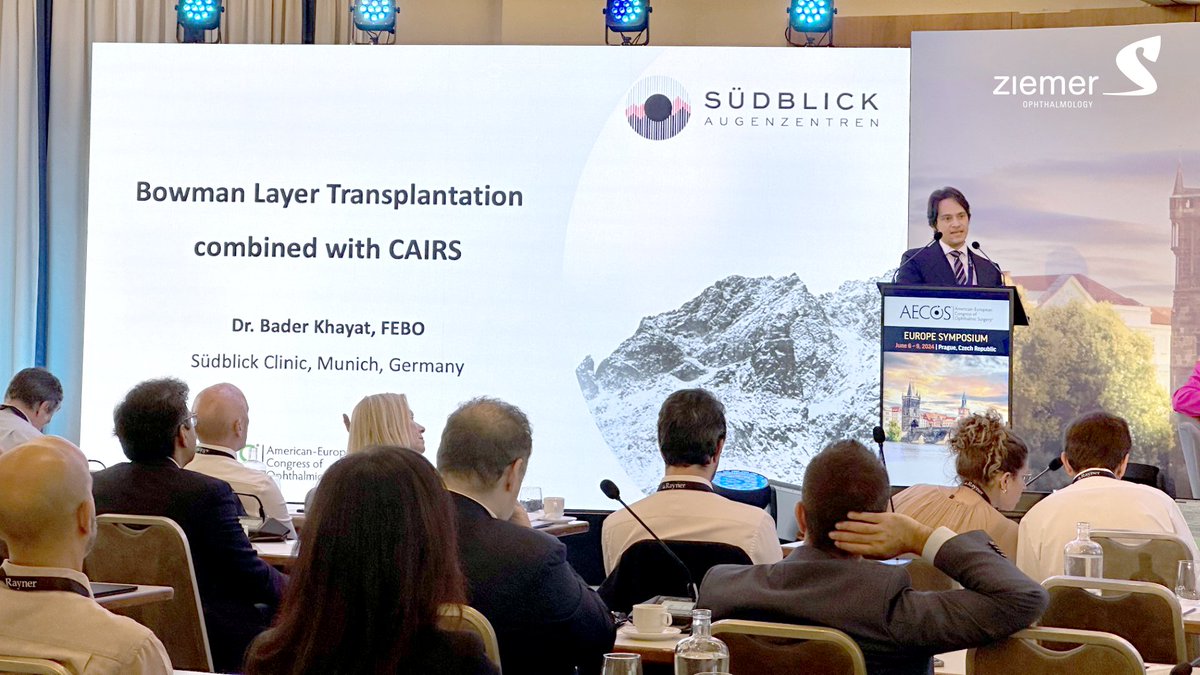 Ziemergroup's tweet image. We look back at the 2024 Europe Symposium #AECOS in Prague! Congratulations to Dr. Bader Khayat for winning the award for most innov./original procedure for combining #BowmanLayerTransplantation with #CAIRS.

ziemergroup.com
#Ziemer #EyeCare #Ophthalmology @AECOSurgery