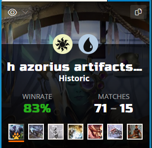 Nytoks_'s tweet photo. Almost Top #10. I've been playing with my Thopters (83% winrate) and some games on my mobile phone with Boros Convoke but bo1. Today was 10-0 on stream https://t.co/BPTOWAk0GW

Decklist/untapped below: https://t.co/a18Kx0vuwF