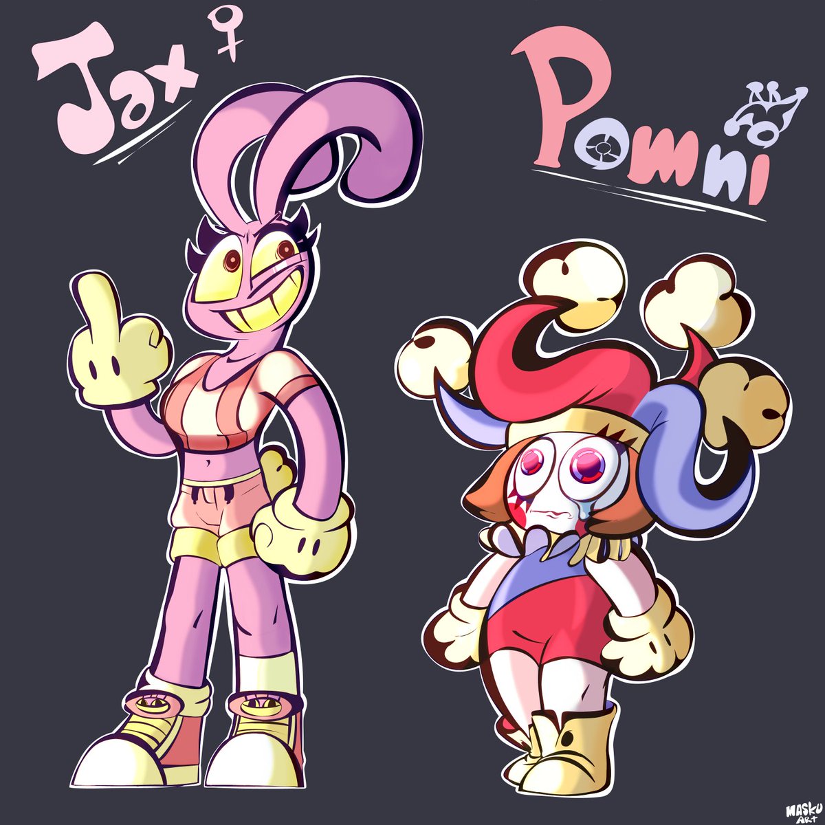 MaskuART's tweet photo. 🎪TADC characters in my style 🎪

PART  01 🐇🃏

#jax  #pomni #theamazingdigitalcircus #tadc #Fanart https://t.co/ikYMzPJEiJ