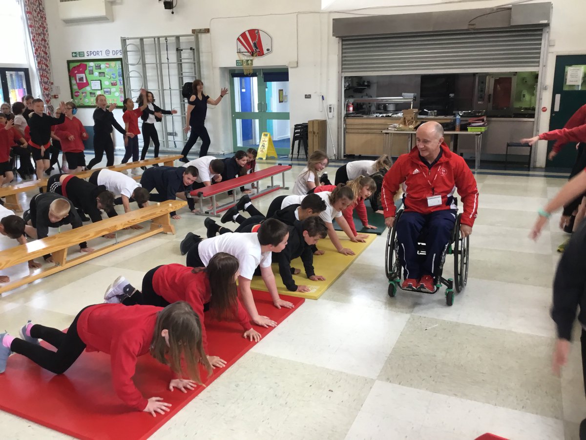 DeanshangerS's tweet photo. Wow! What a fantastic morning we've had at DPS! The children completed their circuits brilliantly and have all been inspired by hearing about Sean's journey and successes. Thank you to Sean and Chloe for being so fantastic with the children. https://t.co/zjkVaK6mik
