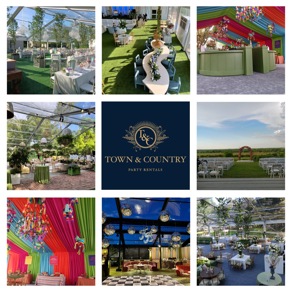 Welcome to Town &amp; Country Party Rentals!

We are excited to bring our event services and rentals to your next celebration! From weddings and corporate events to disaster relief, we've got you covered.

Follow us for updates and inspiration for your next event.

#TCpartyrentals