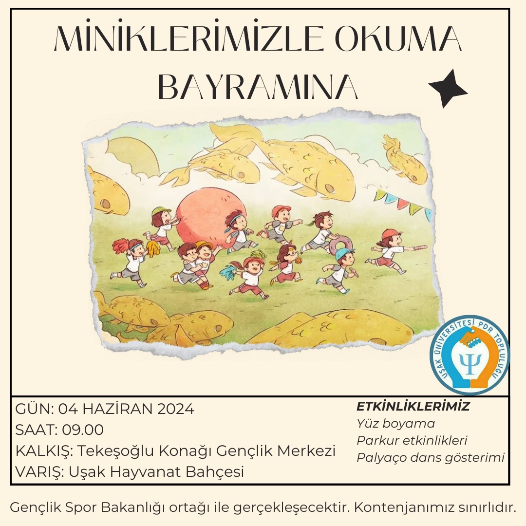 pdrusak's tweet photo. PDR Ailemiz, sizlerle dönemin sonuna yaklaşırken miniklerimizle birlikte bir araya gelmek istiyoruz. Minik kardeşlerimizin okuma bayramında onları yalnız bırakmay��p, beraber hem eğlendirip hem eğleneceğimiz çeşitli aktiviteler yapabileceğmiz etkinliğimize hepinizi bekliyoruz🤡🥳 https://t.co/XHm8OaZ6Eb