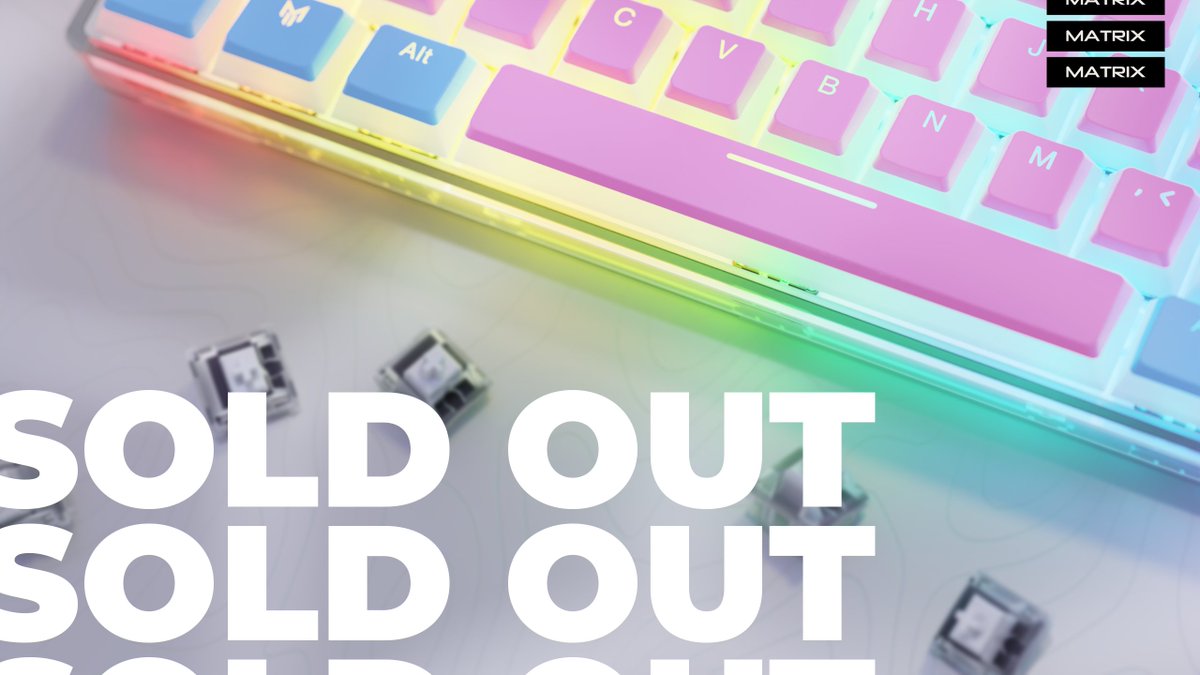 MatrixKeyboards's tweet image. Wow! You guys went HAM on the Clix Cotton Candy Keyboard! We&apos;re officially SOLD OUT. Thank you to everyone who participated in the drop!  Be sure to stay tuned for more...  👀 

#Keyboard #mechanicalkeyboard #gaming #esports #tkl #fortnite #MW #WZ #rgb #streamer