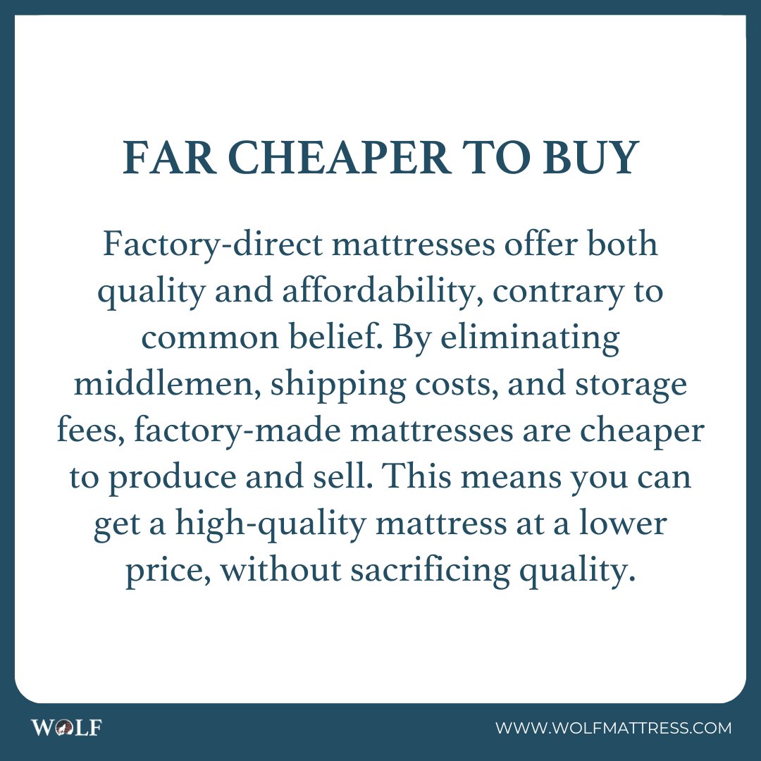 Thinking of buying a new mattress? 🤔 There's a lot to consider... But have you thought about factory direct vs shipped mattresses? 🚚 Explore why choosing a factory-direct mattress could be a game-changer for your sleep - wolfmattress.com/blogs/blog/top… #WolfMattress #Mattress