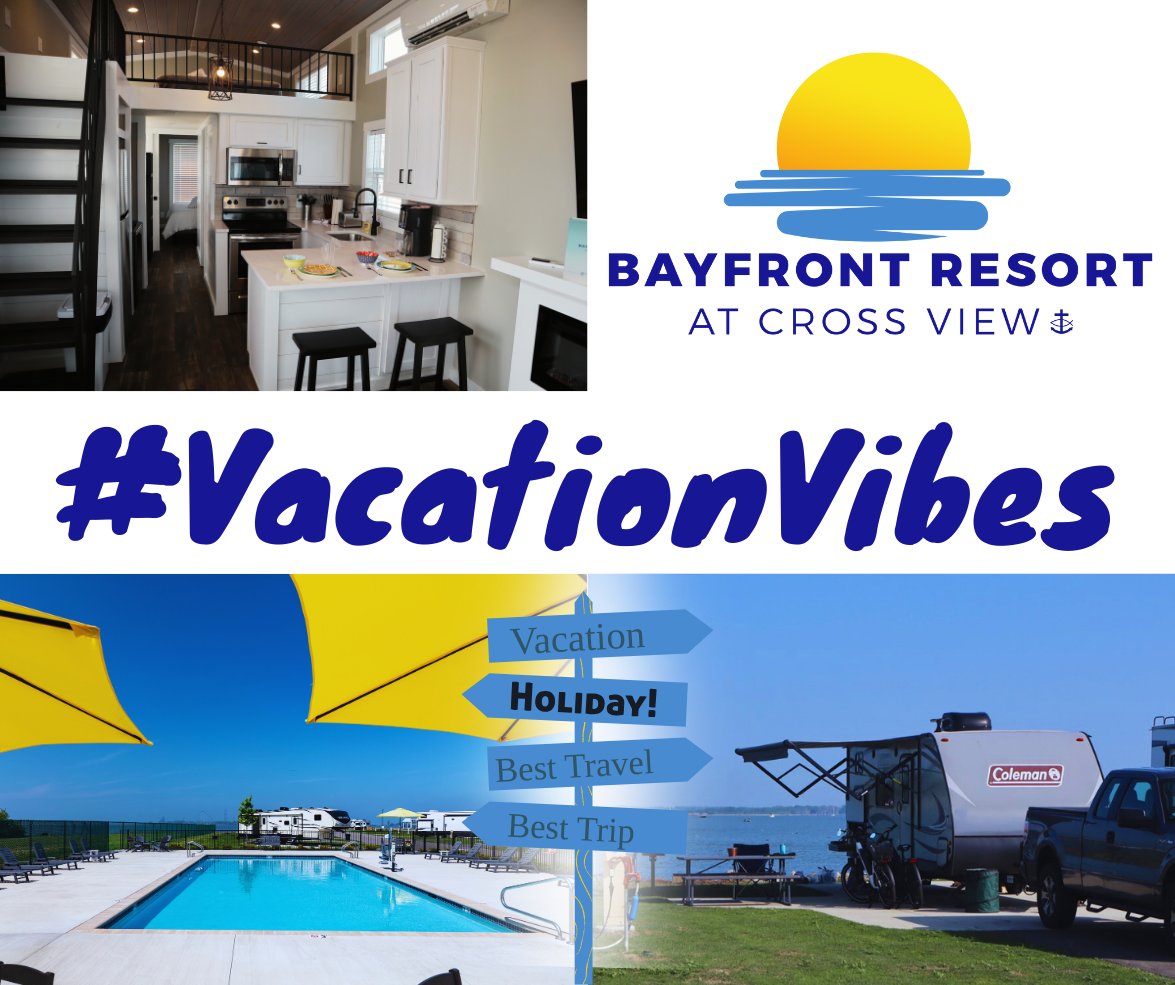 bayfrontresort's tweet photo. Book your summer vacation with us at Bayfront Resort! Waterfront cottages are fully furnished and sleep 6 comfortably. RV sites are full hookup, concrete pads, asphalt drives, big rig friendly, and have a patio, picnic table, and grill at each site. https://t.co/apHJz0d3qL https://t.co/BsqG01X6Vo