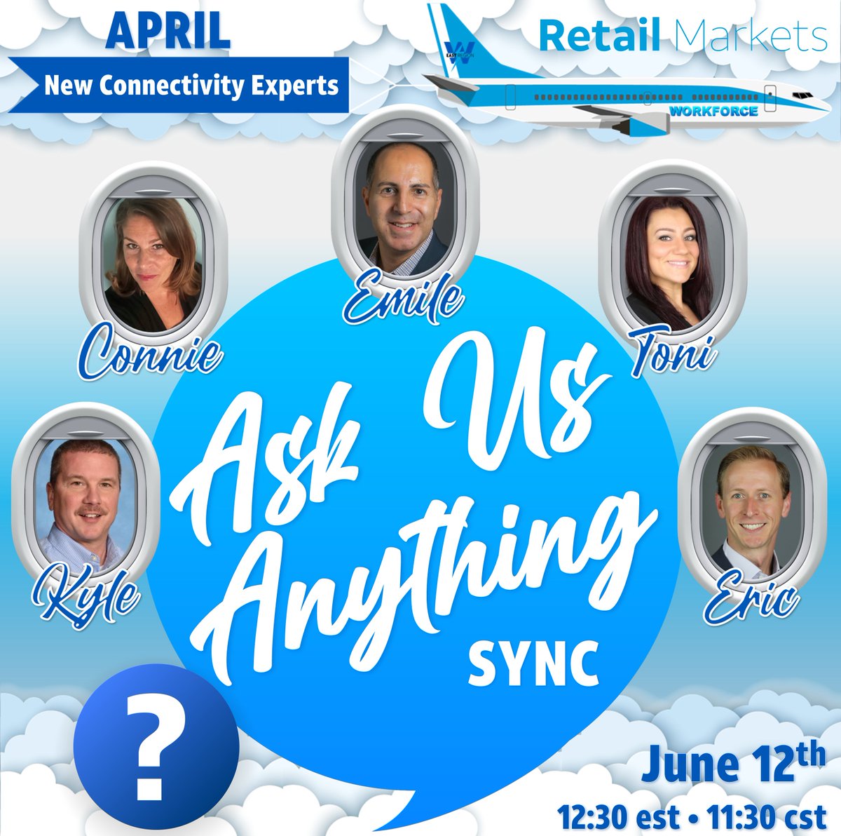 🗣️East Retail Markets, we are so excited for another Anything Sync with our April New Connectivity Experts. Our panelists can't wait to interact with you and answer your questions. Be sure to check your calendar, invites have been sent. See you Wednesday🤩🥳