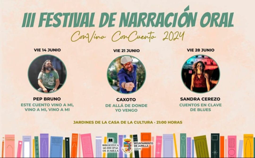Este viernes comienza una nueva edición del ciclo de narración oral ConVino ConCuentos, en Jumilla (Murcia), y tengo la suerte de ser yo quien abra el ciclo, ¡tan contento!
Toda la información 👉 cutt.ly/seohoWkZ

#NarraciónOral #Jumilla