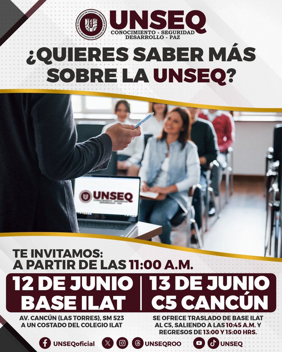 👮🏽‍♂️📚 Conoce más sobre nosotros y los programas de licenciatura que tenemos para ti: 

📌 Te invitamos este próximo 12 de junio en la base de la Policía Estatal a partir de las 11:00 am. 
📌  Y el 13 de junio en el Complejo de Seguridad C5 a partir de las 11:00 am.