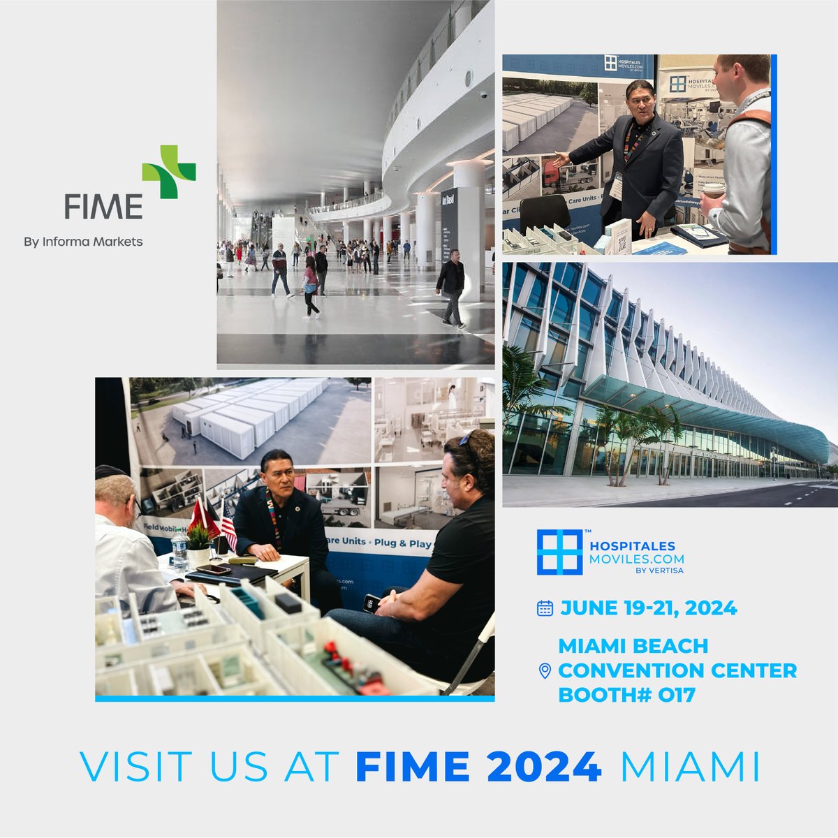 HospitalesM's tweet photo. Join us at booth O17 during FIME 2024 on JUNE 19-21 to discover cutting-edge modular clinics and hospitals designed for swift deployment.
 #EmergencyResponse #Dialysis #Dental #Laboratories #FieldHospitals #modularclinic #modularhospital #mobileclinic #MobileHospital #FIME2024 https://t.co/HAkhCDUsOA