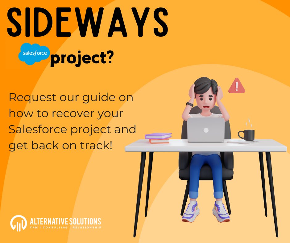 altsolut's tweet image. Is your Salesforce project off track? Download Alternative Solutions' comprehensive guide to recovering your project and getting back on course. Visit alt-solut.com/contact/ to request your copy today! #salesforce #salesforceproject