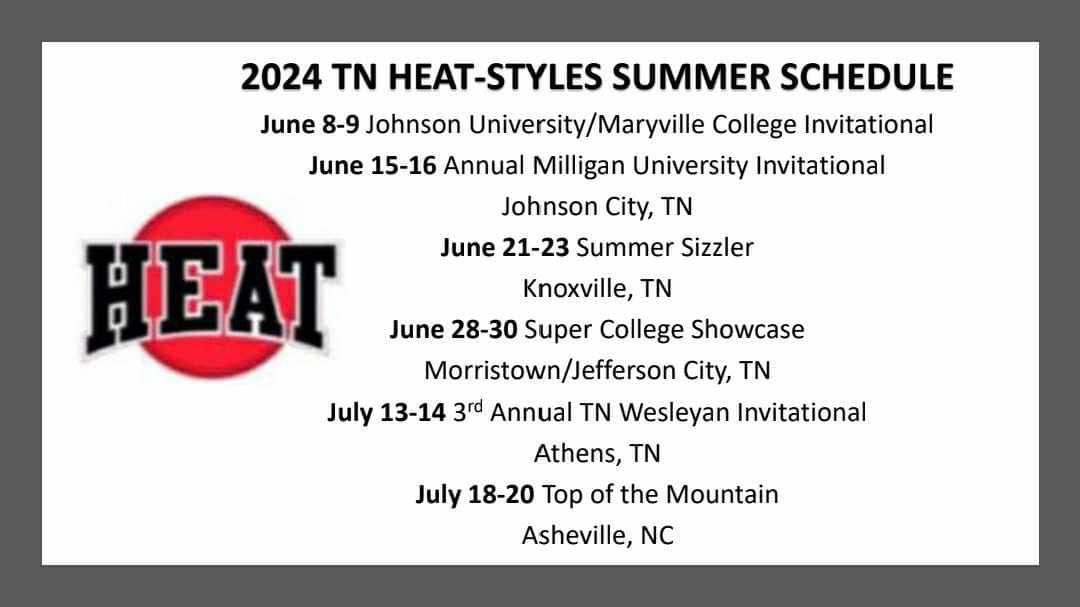 Summer Schedule! <a href="/TNHEATSTYLES/">TNHEAT2024</a>
