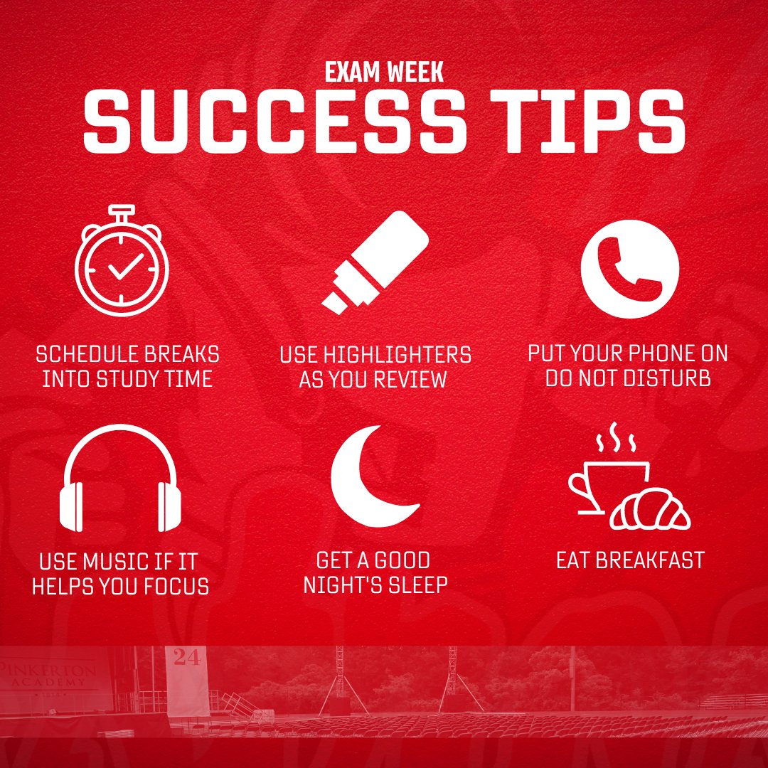 🚀 Final exams are approaching! Here are some tips for success! 🔴

Good luck, Astros!

#TogetherWeArePinkerton #GoAstros