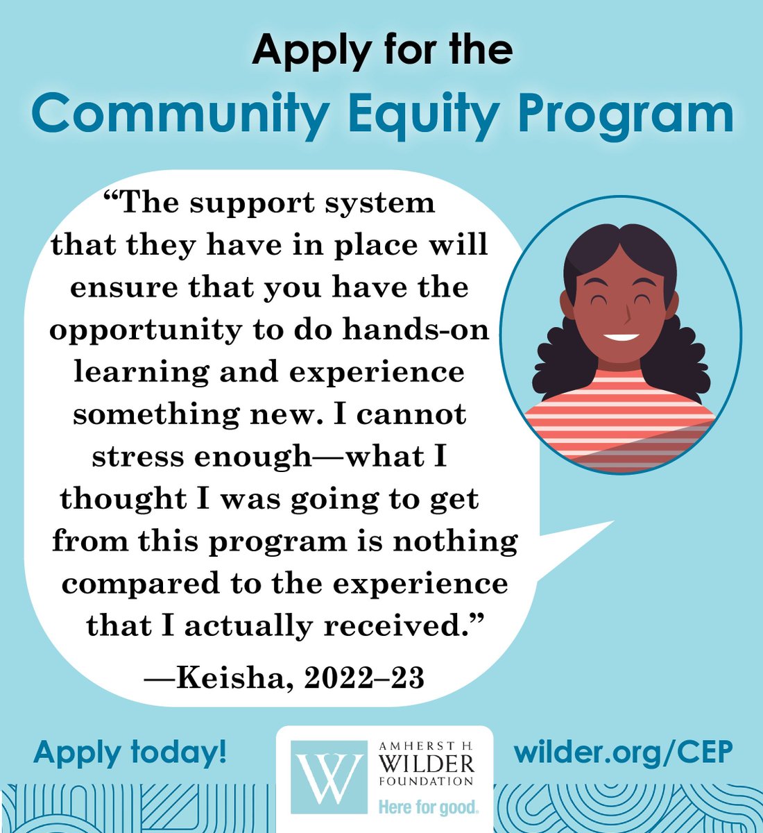 WilderFdtn's tweet image. Apply by Sunday, June 16 for the Community Equity Program, a free, 9-month political leadership program for community leaders who are Black, Indigenous, and/or People of Color and want to get involved in legislative policy. #CommunitytoCapitol

buff.ly/45gc2f1
