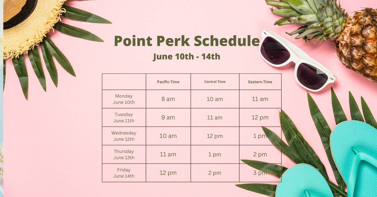 MyPoints's tweet photo. Happy Monday! Here's this week's #PointPerk Schedule! https://t.co/4oJWZ2Li18