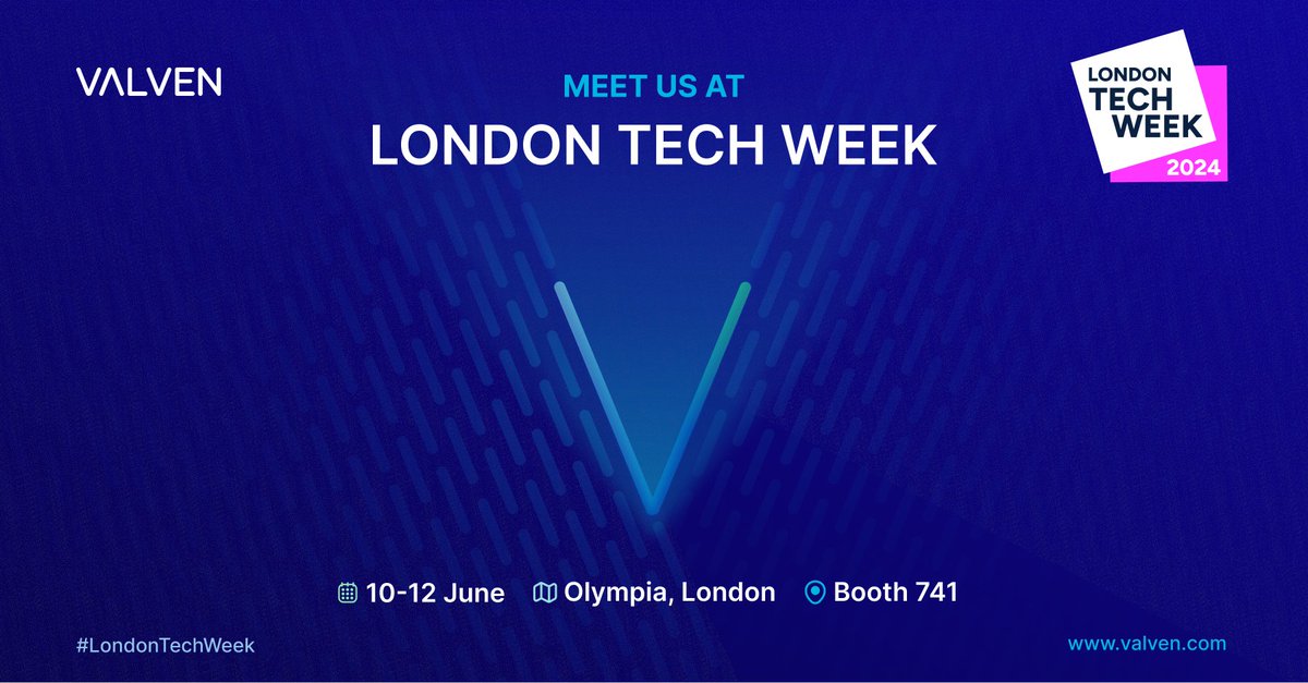 valventech's tweet photo. Ready for the @LDNTechWeek  10-12 Jun to tell how we help the companies to improve their software development process. 

We invite you to visit booth 741 and introduce Valven Atlas, AI-Powered Engineering Assistant. 

#LondonTechWeek
#ValvenAtlas https://t.co/GvTBJyxL3s