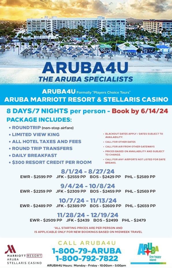 PCToursAruba's tweet photo. Aruba Marriott Resort Deals...Amazing Room &amp; Air Packages. Book by June 14th - https://t.co/WRxyf0Jix0… #aruba #vacation Hurry! Ends Fri 6/14 https://t.co/DSBBHZeYoa