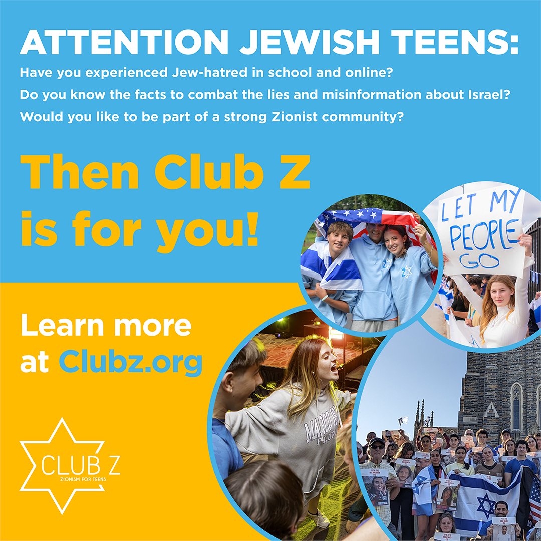 ClubZTeens's tweet photo. Have you registered for Club Z yet? What are you waiting for?!

The best way to fight Jew-hatred is to give Jewish teens knowledge, pride and community—all elements of the Club Z experience.

Head on over to https://t.co/GIgOTXlIqd to learn more! https://t.co/INnfeVys1M