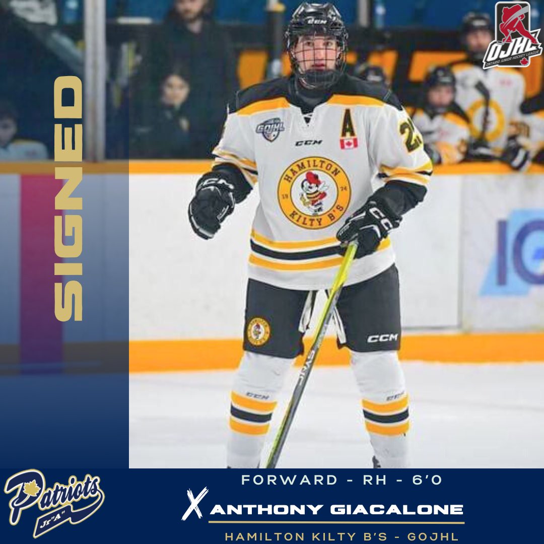 OJHLPatriots's tweet image. 🚨 Signing Announcement! 🚨We're pleased to reintroduce forward Anthony Giacalone to the Toronto Patriots! He joins us from the Hamilton Kilty B’s (GOJHL), where he scored 35 points last season. Anthony is also an Everest Academy alumnus. Welcome, Anthony!
#makingmoves #signed