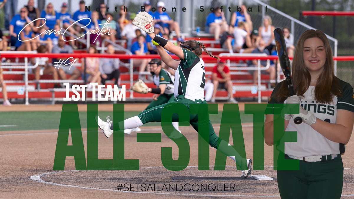 North Boone Softball (@nbvikessoftball) on Twitter photo Congrats to our Pitcher, <a href="/cartercamryn09/">Cami Carter</a> on being named to the ICA 1st Team All-State Team! This is her 2nd year in a row! Thank you #9 for the greatest career in the circle this school has seen!
#SetSailAndConquer Congrats to our Pitcher, <a href="/cartercamryn09/">Cami Carter</a> on being named to the ICA 1st Team All-State Team! This is her 2nd year in a row! Thank you #9 for the greatest career in the circle this school has seen!
#SetSailAndConquer