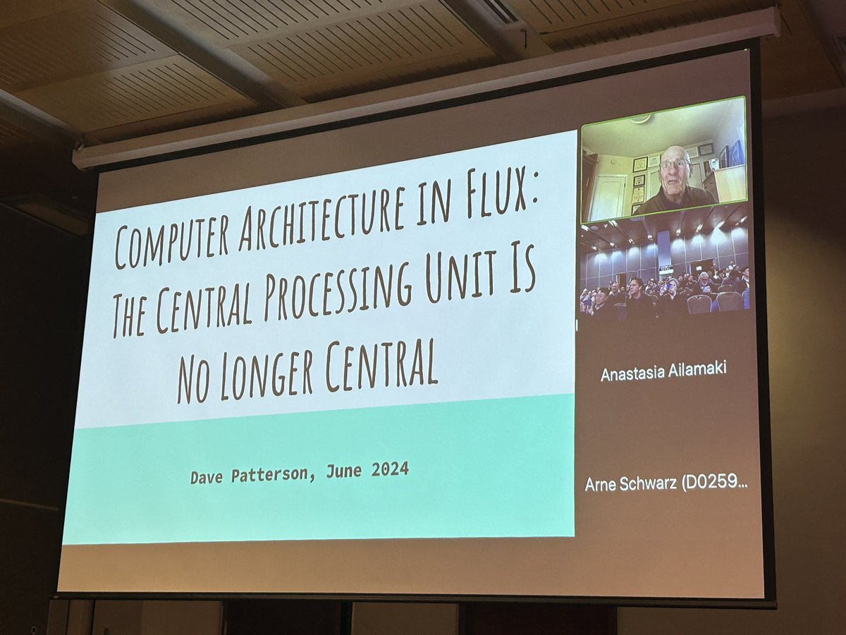 David Patterson’s invited talk at #DAMON2024 <a href="/SIGMODConf/">ACM SIGMOD/PODS</a> on “Computer Architecture in Flux: The Central Processing Unit is No Longer Central”