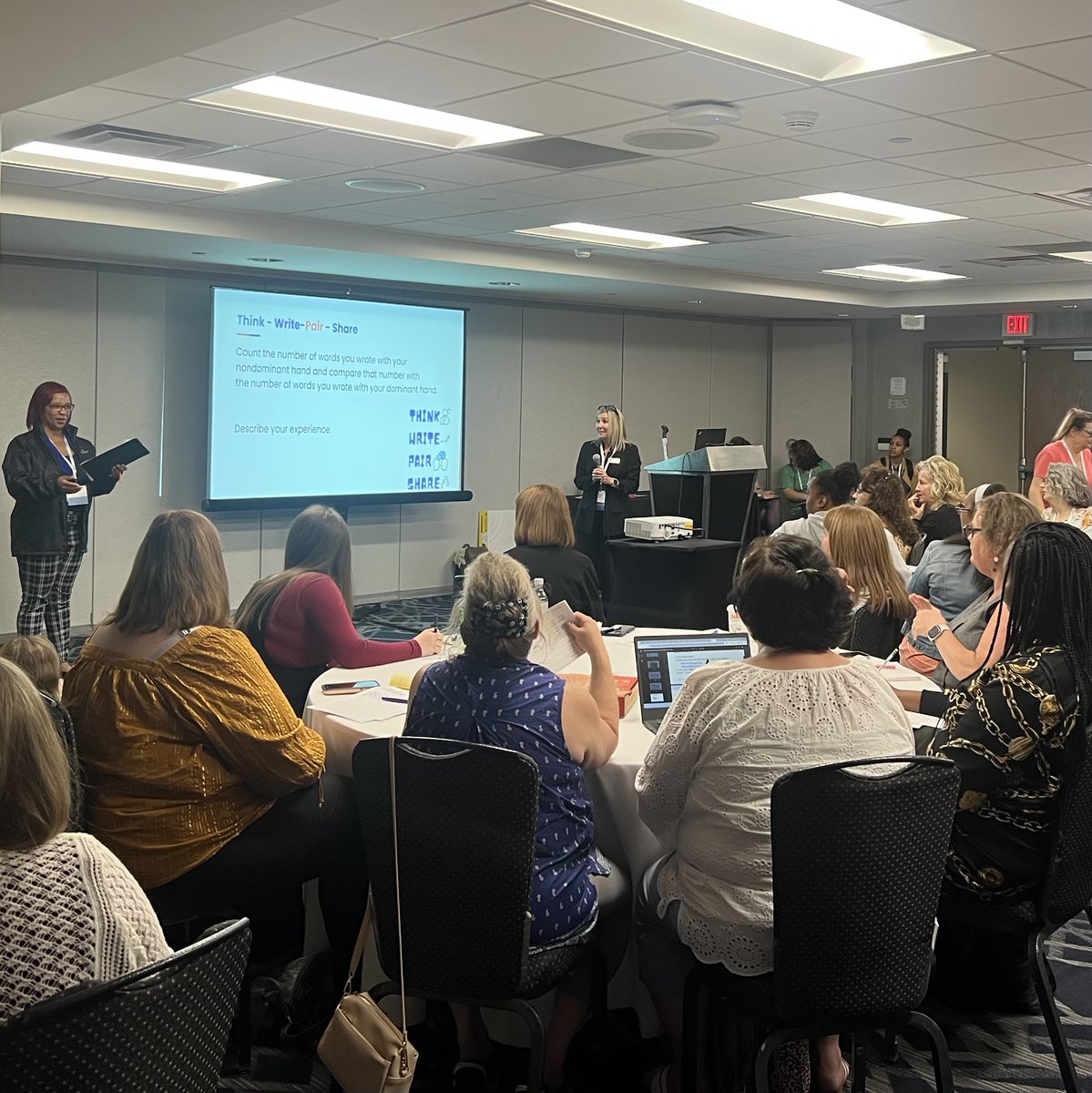 Wow! It was standing room only at today's Ohio Literacy Academy for SST3's Annette Gross at her session Sowing the Seeds to Writing: Writing Development at the Elementary Level. <a href="/OHEducation/">OH Dept of Ed and Workforce</a> #sst3 #sst3cia