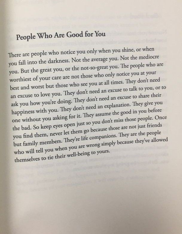 People who are good for you
