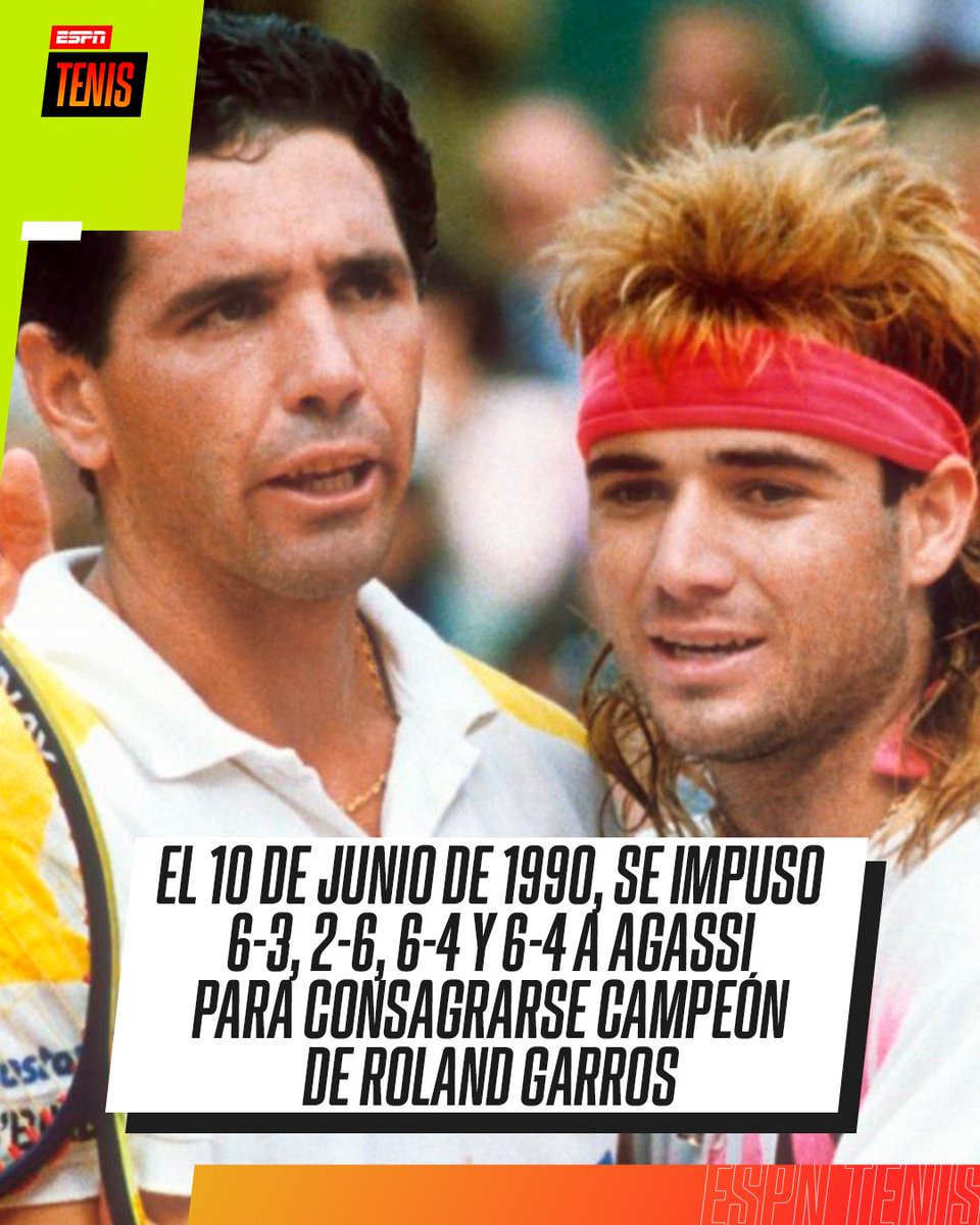 ESPNtenis's tweet photo. Se cumplen 34 años de un día histórico para @AndresGomezGogo y el tenis ecuatoriano. 🇪🇨🏆

¿Recordás aquella final de #RolandGarros? 🤔 https://t.co/pxpTSkgqyu