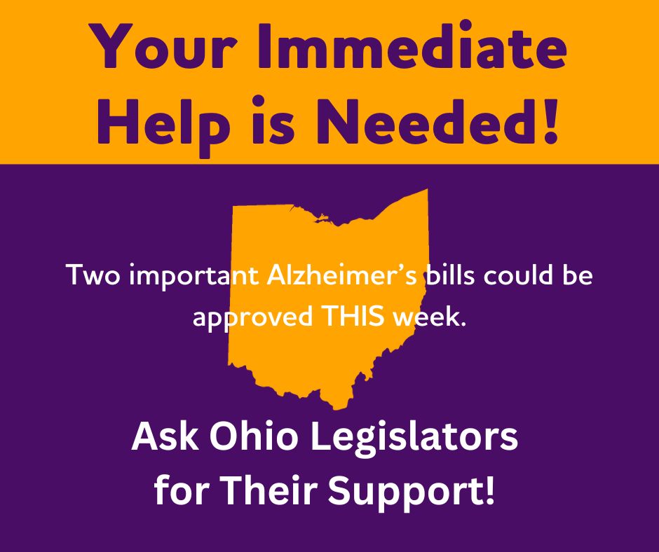 We need your help NOW to urge your legislators to support:

HB397 to create a statewide dementia public awareness campaign.

ACT NOW! p2a.co/zASGuE9

HB24 to provide greater access to Alzheimer's biomarker testing.

ACT NOW! p2a.co/vCHmqFz

#ENDALZ