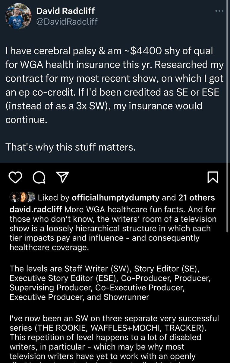 DavidRadcliff's tweet photo. Trying to help folks outside the industry (and a lot of folks inside of it) to better understand the challenges of the industry for disabled folks, bc so much is a mystery, when you’re looking in. I hope this is informative! https://t.co/aUUquThjzI