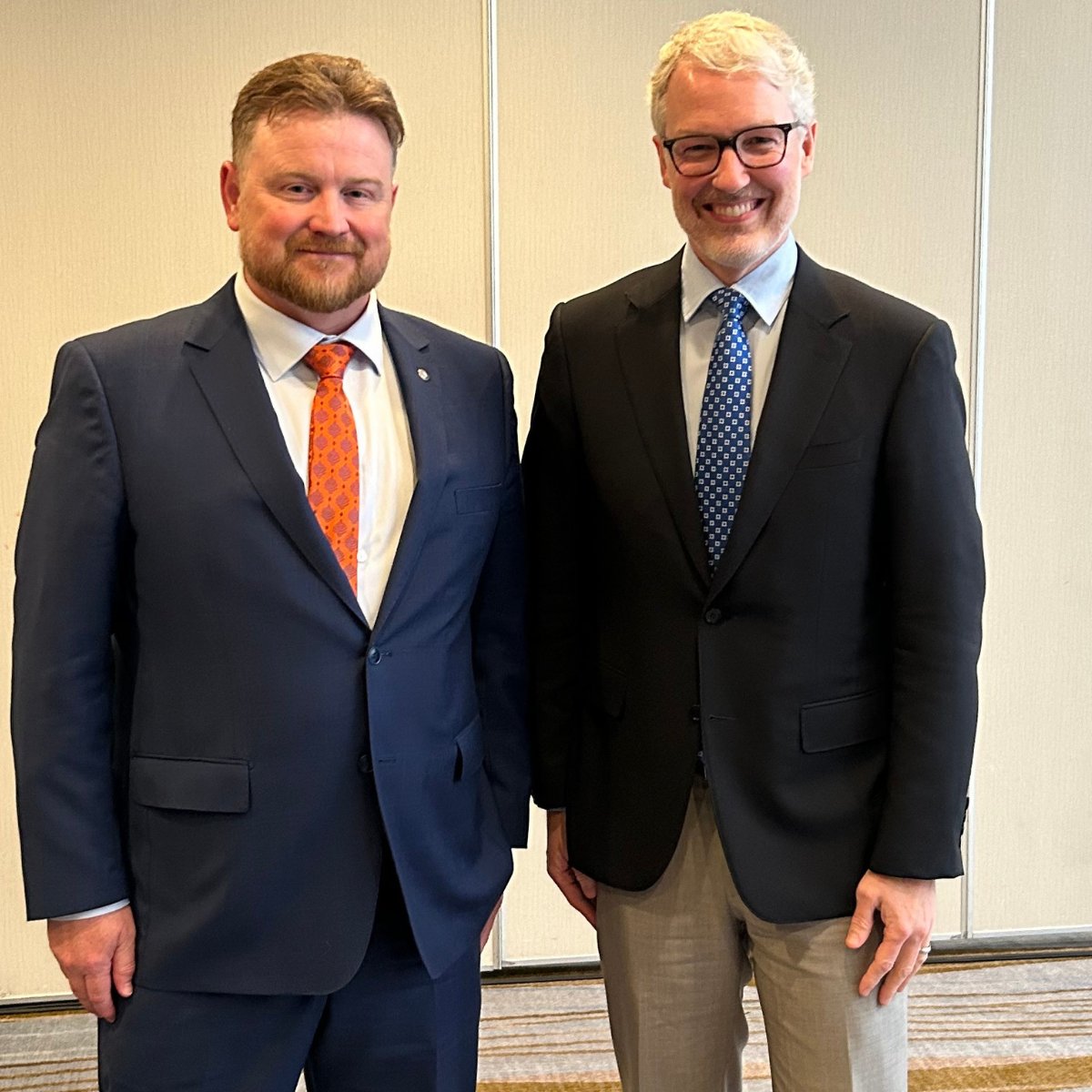 BCInfoPrivacy's tweet photo. BC Commissioner Michael Harvey with Canadian Privacy Commissioner Philippe Dufresne at the Office of the Privacy Commissioner's Privacy Forum yesterday in Toronto.

The Forum was held in advance of the IAPP Canada Privacy Symposium 2024 underway now and concluding tomorrow.#CPS24 https://t.co/f7UxleskXd