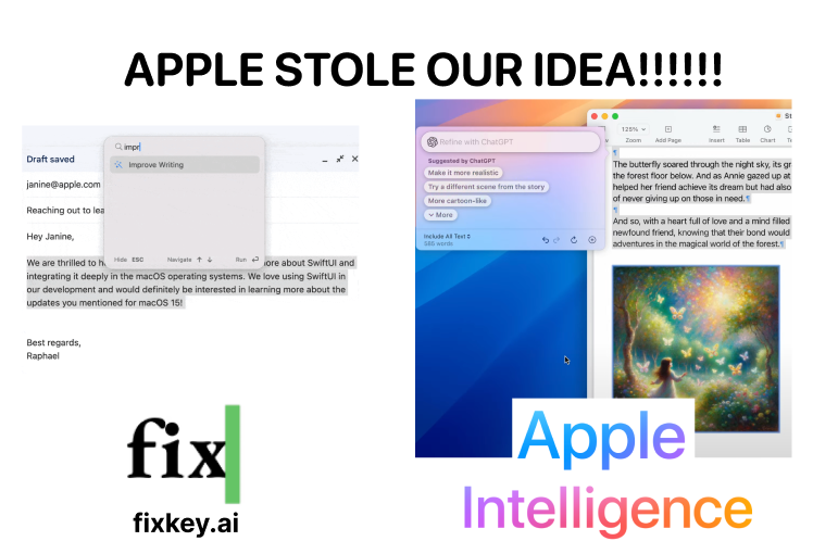 Karmedge's tweet photo. APPLE STOLE OUR IDEA 
fixkey was born last November
now its dead

my little @fixkeyai is over

who else is dead? tag them https://t.co/xcvvkbvoxF