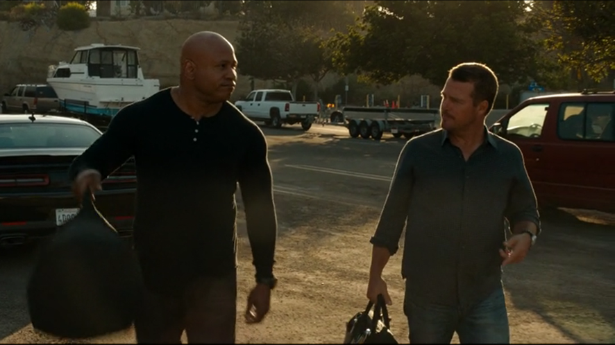 Anna715C's tweet photo. Callen being afraid of sharks pls, I can’t blame him 😬 SAM IS GONNA LIVE IN A BOAT??? THAT BAG IS ALL HE IS GONNA HAVE??? Pls he is turning into season 1 Callen (not exactly but similar) 😭 Their banter pls, Callen will help him 🥹 HE IS GONNA CALL IT MICHELLE STOP IT 😭💔 https://t.co/J4NHpPYhMU