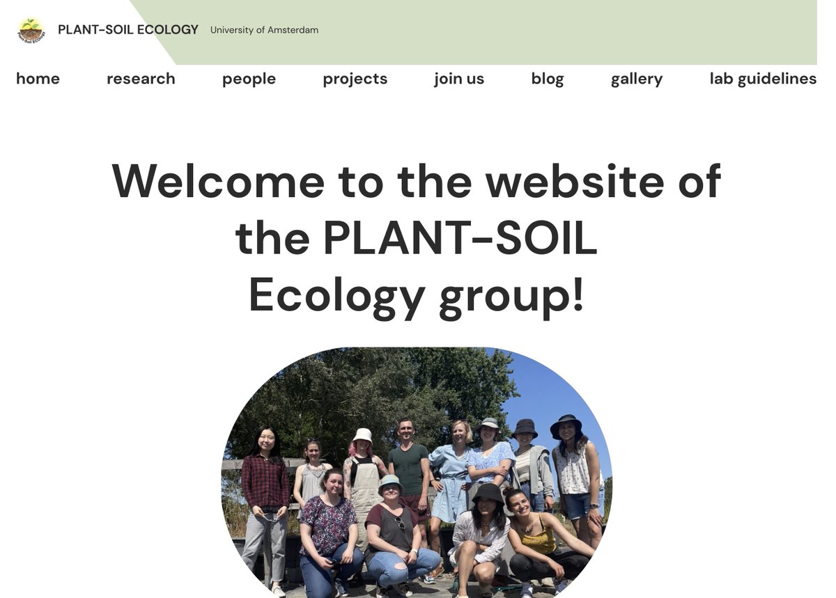 Prof. Franciska de Vries ๐ฆ ๐๐ชฑ๐ฑ๐๐ (@frantecol) on Twitter photo It took a while, but very happy to present to you the website of the Plant-Soil Ecology lab!!! Have a look at who we are and the research we do here: plantsoilecology.wordpress.com
Massive thanks to <a href="/eileenende/">Eileen Enderle</a> for bringing all this together! It took a while, but very happy to present to you the website of the Plant-Soil Ecology lab!!! Have a look at who we are and the research we do here: plantsoilecology.wordpress.com
Massive thanks to <a href="/eileenende/">Eileen Enderle</a> for bringing all this together!