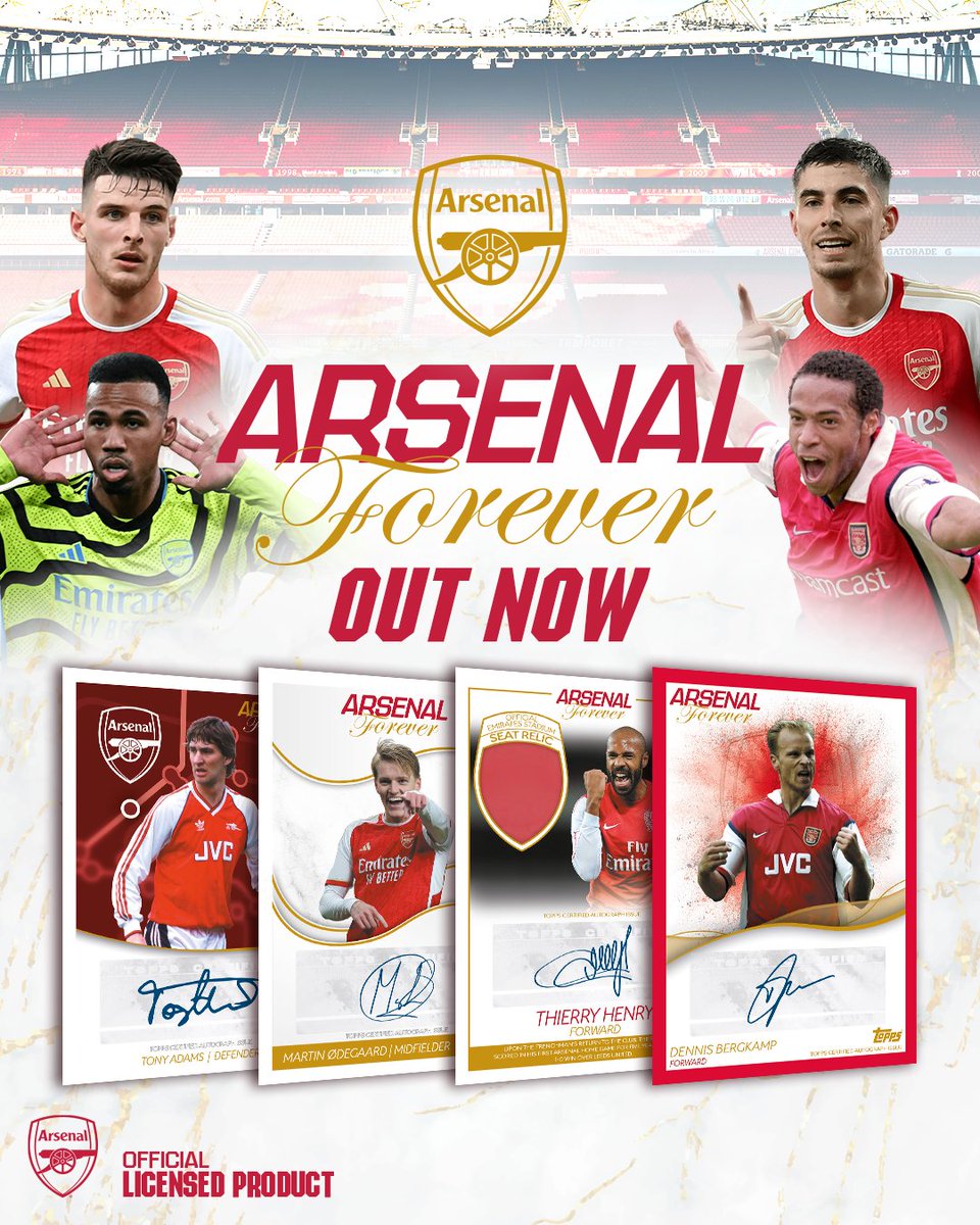 Topps_UK's tweet image. 🆕 𝘼𝙍𝙎𝙀𝙉𝘼𝙇 𝙁𝙊𝙍𝙀𝙑𝙀𝙍 2️⃣0️⃣2️⃣3️⃣ / 2️⃣4️⃣ is OUT NOW!

𝘼𝙍𝙎𝙀𝙉𝘼𝙇 𝙁𝙊𝙍𝙀𝙑𝙀𝙍 debuts with a stunning All-Auto / Auto-Relic collection! ✍️ 😲

✅ 3️⃣ Encased Autos, and at least 1️⃣ Sequentially Numbered Auto per box 😍

🔗 uk.topps.com/products/arsen…

#Arsenal #TheHobby