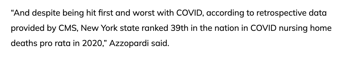 Four years later, Team Cuomo is still spreading bad information.

CMS didn't start collecting nursing home data until mid-May 2020 and made it optional for homes to report deaths before then.

Its data set therefore omits the worst part of NY's pandemic timesunion.com/capitol/articl…